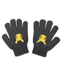 Pokemon Boys Character Collage Youth Cuffed Beanie and Gloves Set