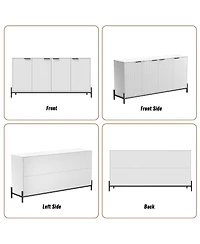 Modern Storage Cabinet with Adjustable Shelves, 65IN Accent Cabinet with 4 Doors, Decorative Cabinets for Living Room, Kitchen, Office