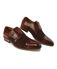 Gino Vitale Men's Double Monk Strap Two-Tone Loafer