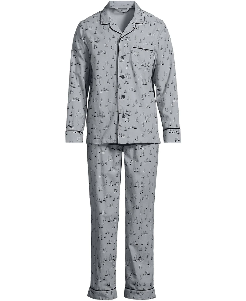 Lands' End Men's Long Sleeve Essential Pajama Set