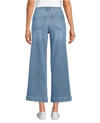 Lands' End Petite Recover Denim High Rise Wide Leg Crop Jeans