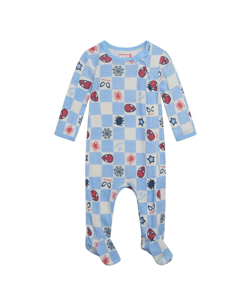 Avengers Baby Boys 2 Pack Zip Up Sleep N' Play Coveralls
