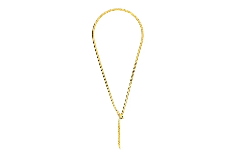 Snake Y Necklace with Cubic Zirconia Details
