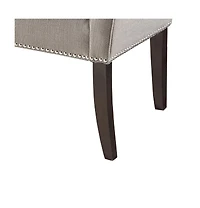 Upholstered Accent Bench with Nailhead Trim and Solid Wood Legs-The Pop Home