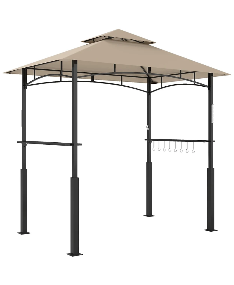 Outsunny 8' x 5' Grill Gazebo, 2-Tier Outdoor Bbq Gazebo,