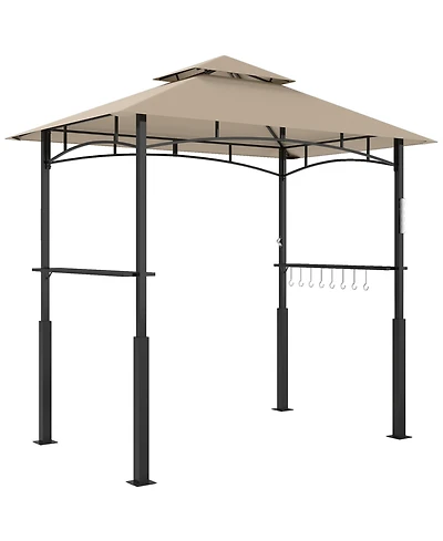 Outsunny 8' x 5' Grill Gazebo, 2-Tier Outdoor Bbq Gazebo,