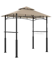 Outsunny 8' x 5' Grill Gazebo, 2-Tier Outdoor Bbq Gazebo,