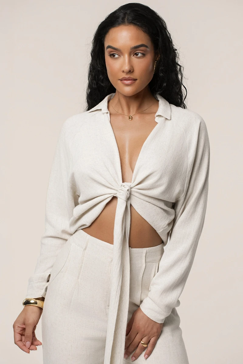 Jluxlabel Women's Soho Front Tied Woven Top
