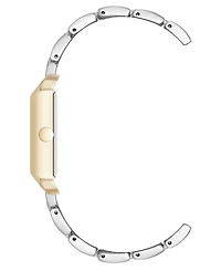 Nine West Women's Quartz Rectangular Two-Tone Metal Alloy Bracelet Watch, 24mm