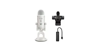 Blue Microphone Yeti Usb Microphone (White Mist) with Webcam and 4-Port Usb Hub