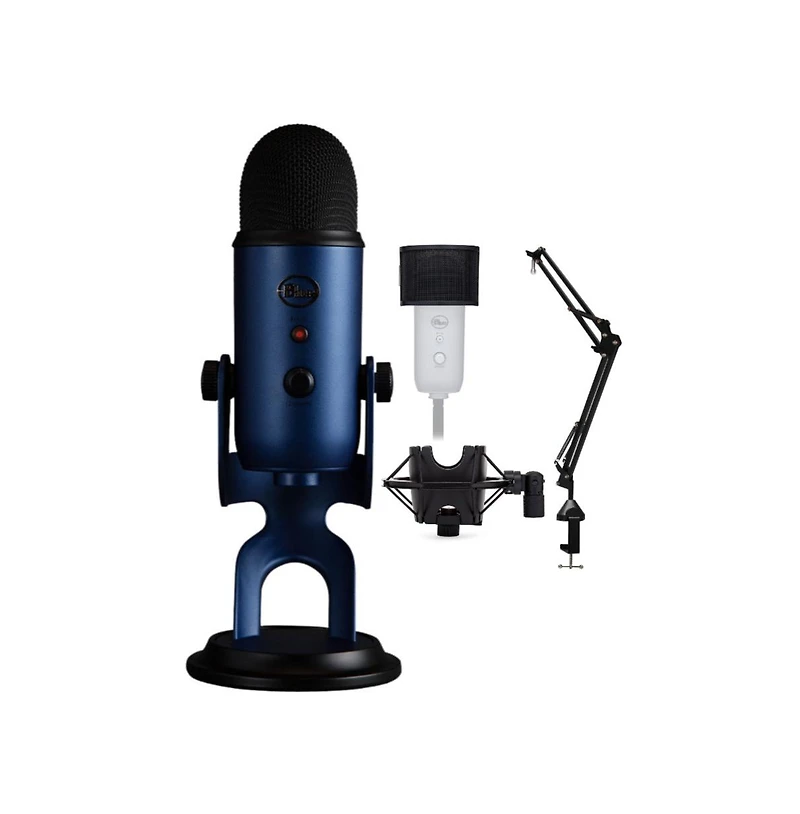 Blue Microphones Yeti Usb Microphone (Midnight Blue) Bundle