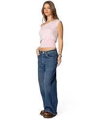 Edikted Womens Pheobe Contrast Knit Tank Top