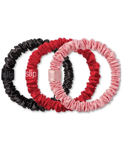 Slip -Pc. Pure Silk Skinny Scrunchies Set