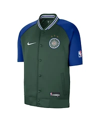 Men's Nike Green Detroit Pistons 2022/23 City Edition Showtime Raglan Short Sleeve Full-Snap Jacket