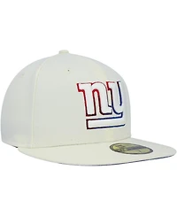 Men's New Era Cream York Giants Chrome Dim 59FIFTY Fitted Hat