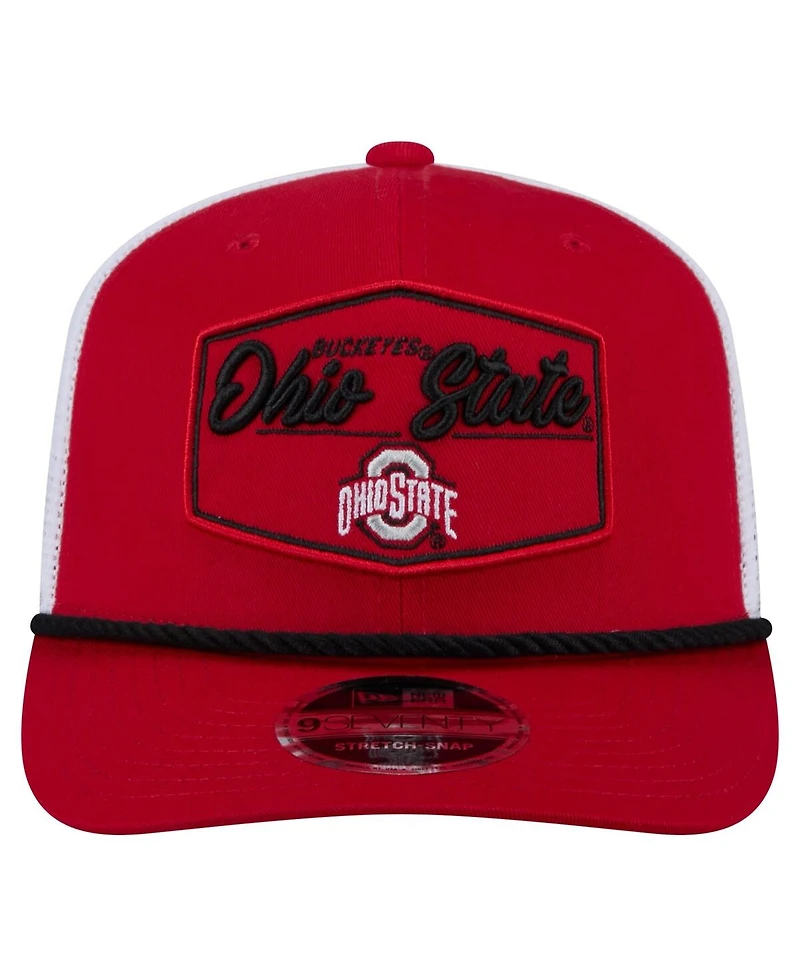 New Era Men's Scarlet Ohio State Buckeyes 9SEVENTY Stretch-Snap Adjustable Hat