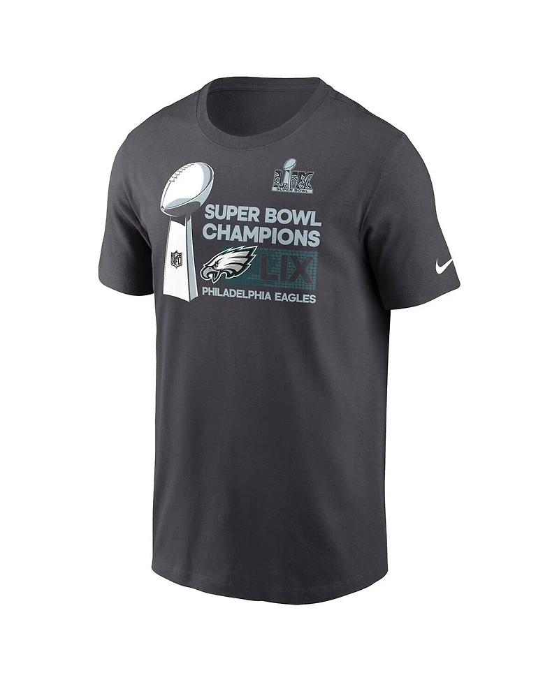 Nike Men's Anthracite Philadelphia Eagles Super Bowl Lix Champions Tall Locker Room Trophy Collection T-Shirt
