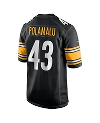 Men's Nike Troy Polamalu Black Pittsburgh Steelers Retired Player Game Jersey