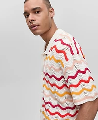 Mode of One Men's Short-Sleeve Gradient Zig-Zag Sweater Top, Exclusively at Macy's