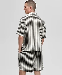 Mode of One Men's Vertical-Stripe Camp Collar Shirt, Exclusively at Macy's