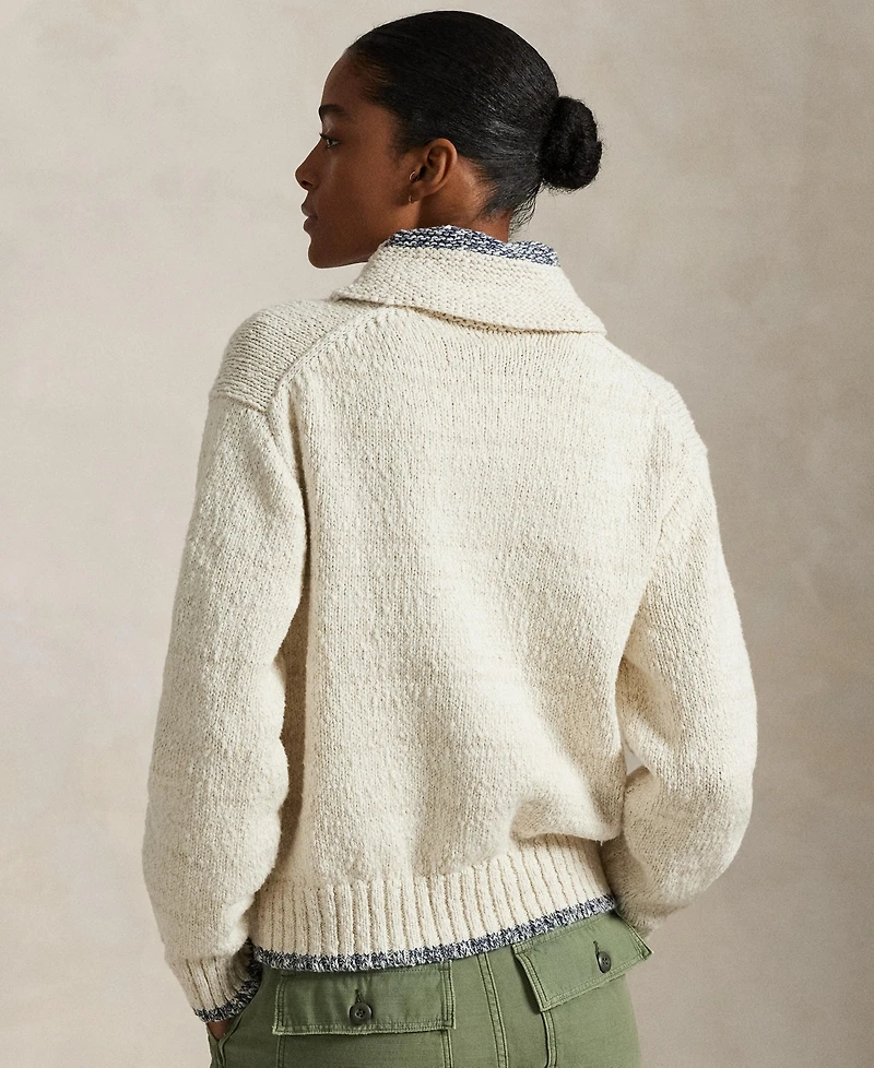 Polo Ralph Lauren Women's Logo Shawl-Collar Full-Zip Cardigan