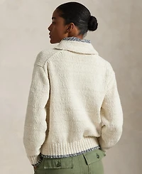 Polo Ralph Lauren Women's Logo Shawl-Collar Full-Zip Cardigan