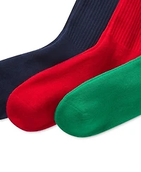 Polo Ralph Lauren 3 Pack Ribbed Cushion Foot Crew Men's Socks