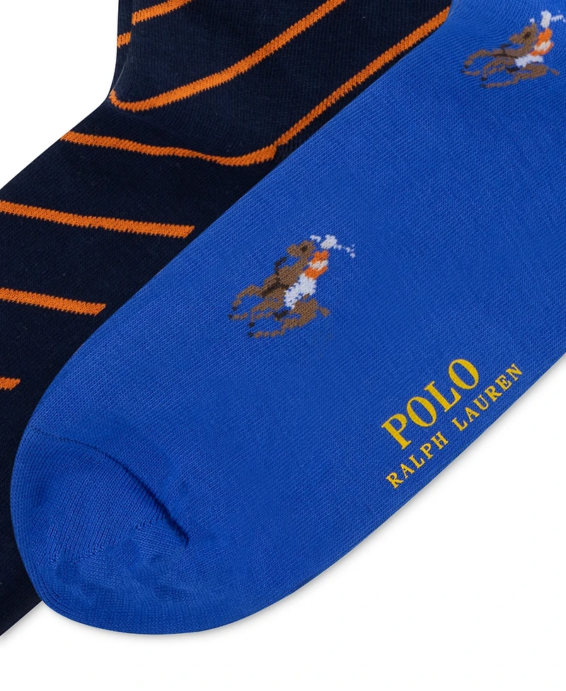 Polo Ralph Lauren Men's 2-Pk. Knit-In Pony Slack Socks