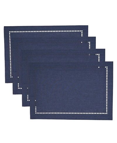 Saro Lifestyle Laser-Cut Hemstitch Placemat, Set of 4