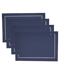 Saro Lifestyle Laser-Cut Hemstitch Placemat, Set of 4