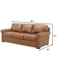 Radley Roll Arm 86" Leather Sofa, Exclusively at Macy's
