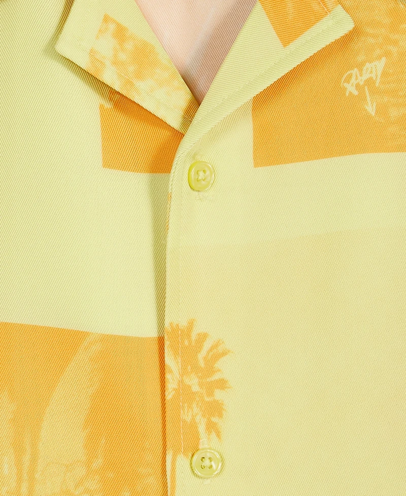 Mode of One Men's Short-Sleeve Photoreal Collage Camp Collar Shirt, Exclusively at Macy's