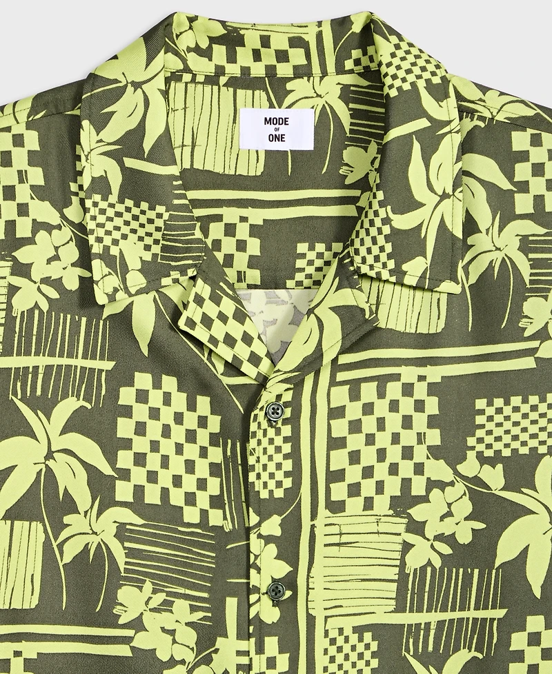 Mode of One Men's Short-Sleeve Vacation Palm Camp Collar Shirt, Exclusively at Macy's