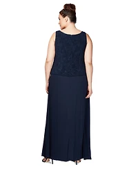 Alex Evenings Plus Glitter Jacket & A-Line Dress