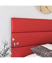 Napoli Leather Upholstered Platform Bed Frame with Tri-Panel Adjustable Headboard - Boyd Sleep