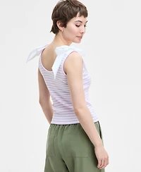 On 34th Women's Ribbed Bow-Shoulder Tank Top, Exclusively at Macy's