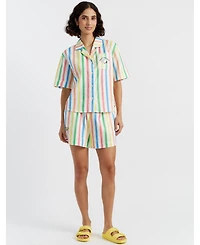 Chinti & Parker Women's Linen-Cotton Snoopy Stripe Shirt