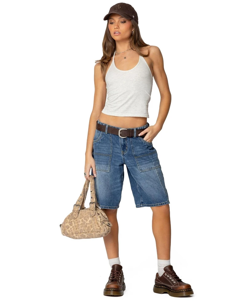 Edikted Womens Maybell Halter Top