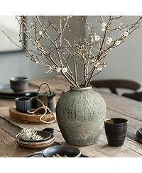 LuxenHome Rustic Gold and Brown Terracotta 8.7-Inch Tall Bud Vase