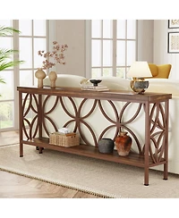 Tribesigns 70.9-Inch Narrow Sofa Table, Industrial Long Entry Console Table with Storage for Entryway, Living Room, Foyer, Unique Design