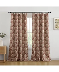 Hlc.me Messina Paisley Damask Patterned Back Tab Rod Pocket Curtains - Light Blocking Darkening Window Panels, Set of 2 (Spice Red