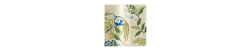 Hlc.me Scarlet Floral & Birds Patterned Back Tab Rod Pocket - Light Blocking Darkening Window Panels, Set of 2 (Green and Yellow, 52 W x 84 L
