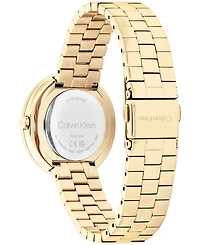Calvin Klein Women's Twisted Bezel Gold Tone Stainless Steel Bracelet Watch, 34mm