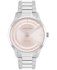 Calvin Klein Women's Iconic Automatic Silver Tone Stainless Steel Bracelet Watch, 36mm
