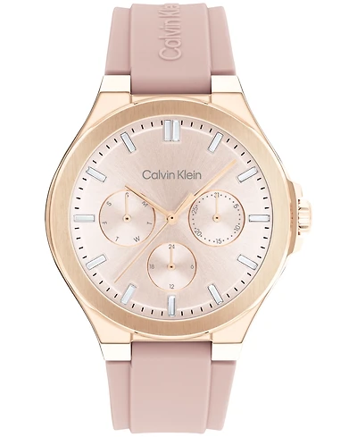 Calvin Klein Women's Vibrancy Blush Silicone Strap Watch, 38mm