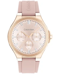 Calvin Klein Women's Vibrancy Blush Silicone Strap Watch, 38mm