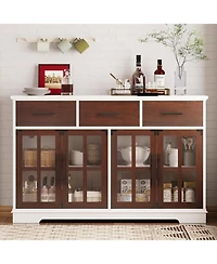 Buffet Cabinet with Storage, 55" Large Sideboard Buffet Storage Cabinet