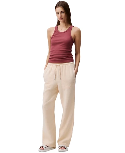 Calvin Klein Jeans Women's Double Gauze Pull-On Pants