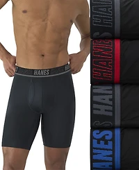Hanes Men's 4pk. Ultimate Moves Support Long-Leg Boxer Brief Underwear