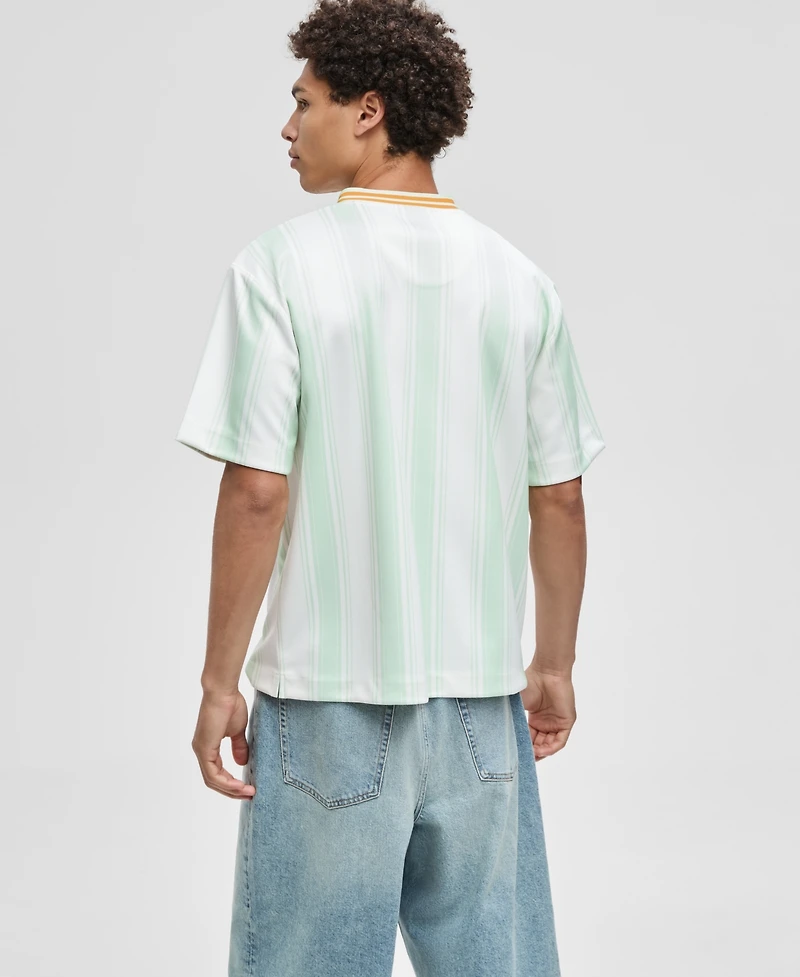 Mode of One Men's Panama Relaxed-Fit Stripe V-Neck T-Shirt, Macy's Exclusive